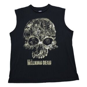 The Walking Dead Mens Black 2013 AMC Film Sleeveless T Shirt Size‎ Large